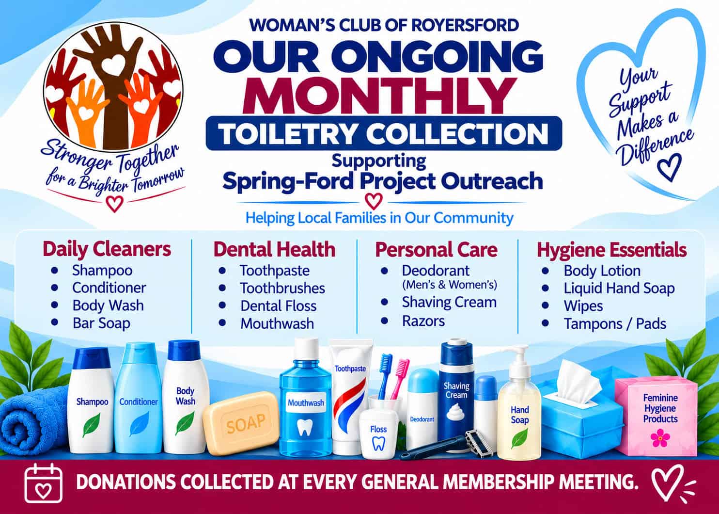 Community Toiletry Drive Flyer Mobile