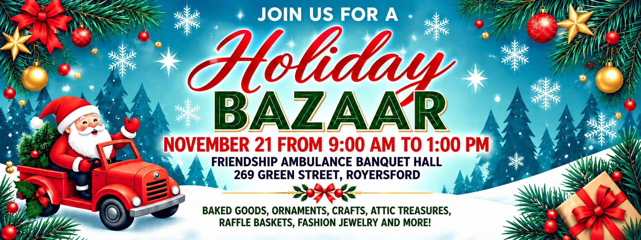 Festive Holiday Bazaar Banner