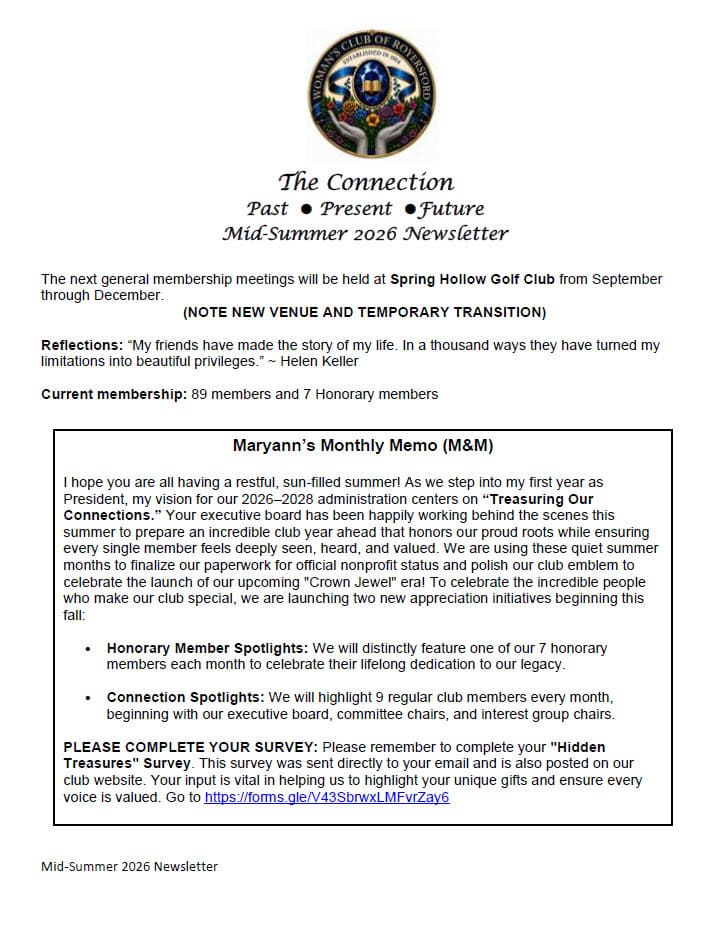 July 2026 Newsletter