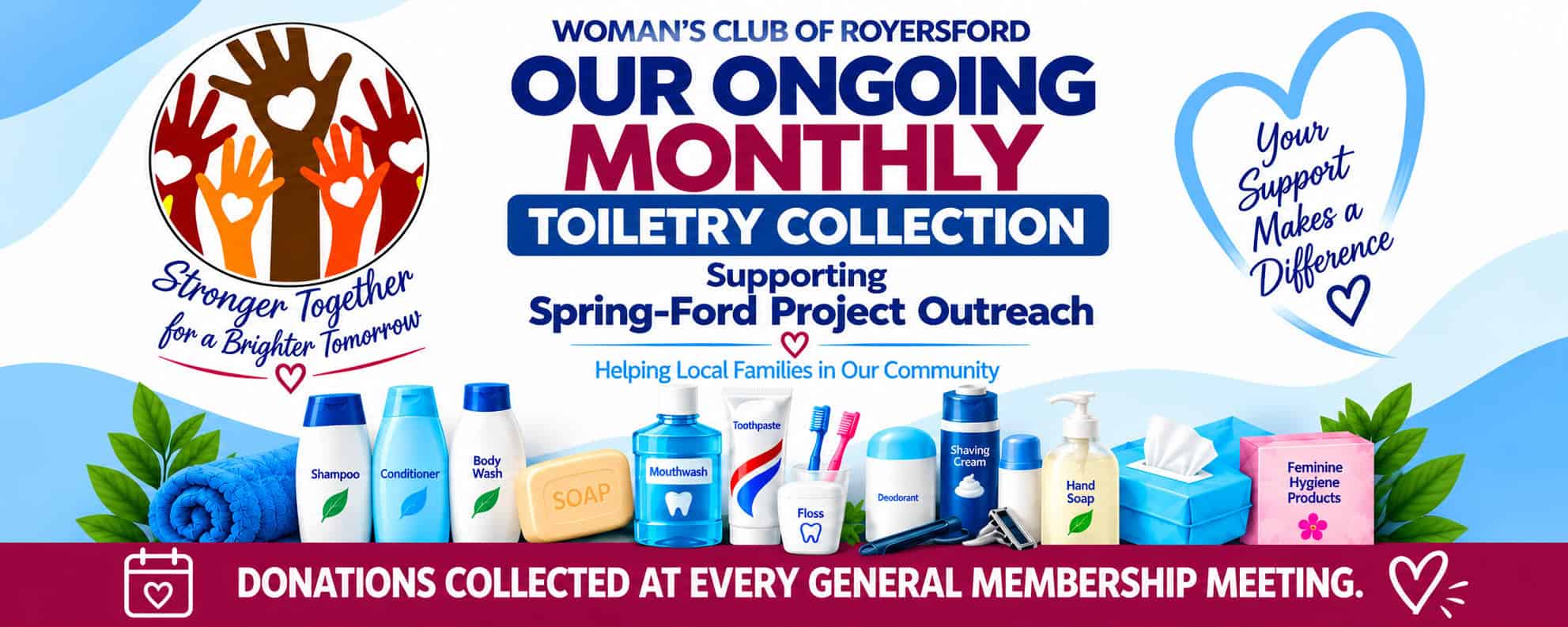 Monthly Toiletry Collection Banner