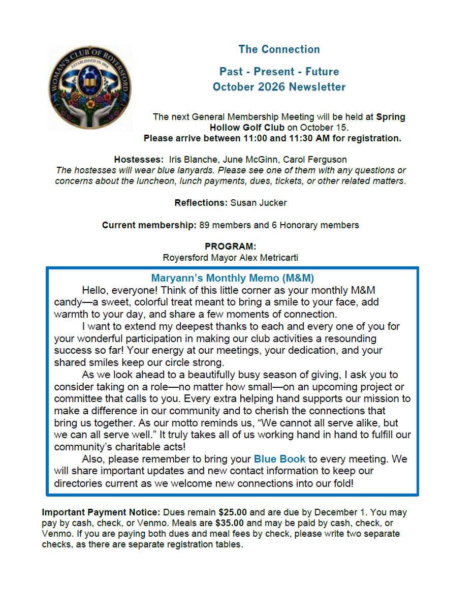 October Newsletter October Newsletter